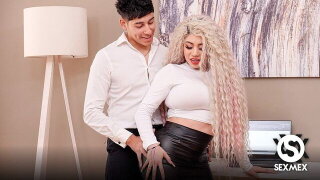 Curly-haired blonde Giselle Montes likes fucking with a big boner 